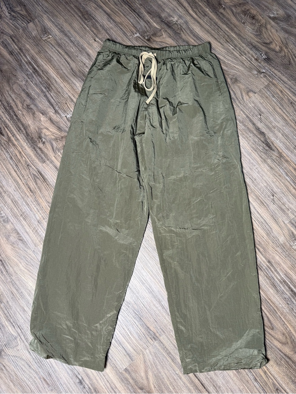 ESSENTIALS Olive Green Men's Drawstring Pants 100% nylon